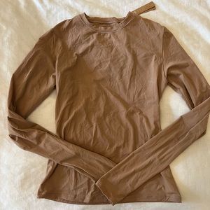 SKIMS Fits Everybody Long Sleeve T-Shirt in Sienna